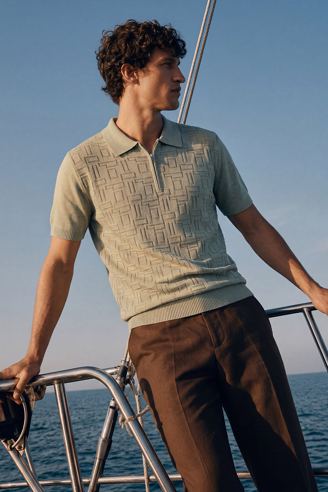 KOKO Core Knit Half-Zip Polo – Green