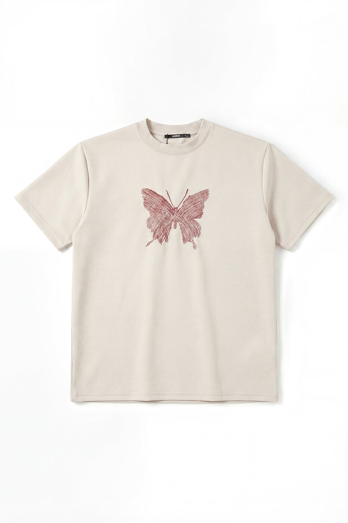 KOKO Lulu Touch Embroidered Tee – Apricot