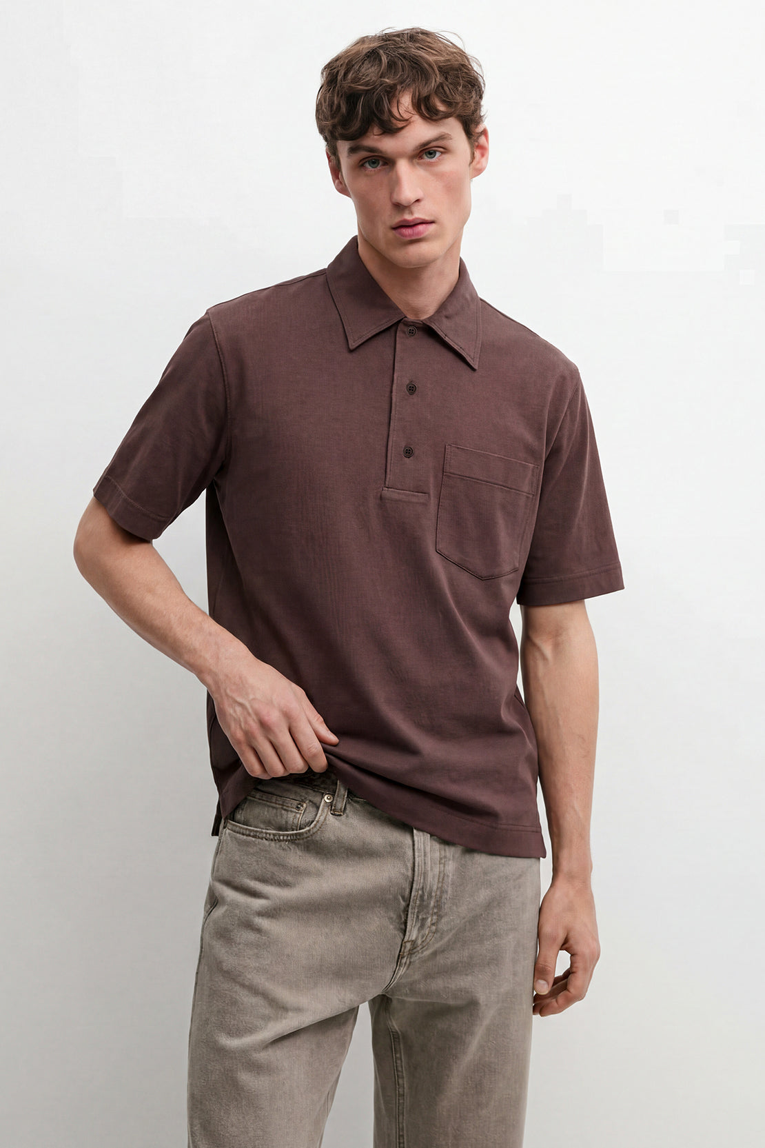 KOKO Air Fit Relaxed Polo – Coffee Brown