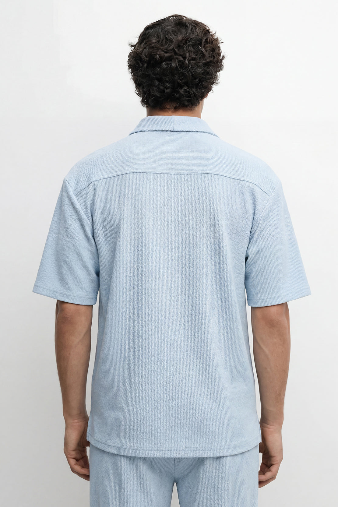 KOKO Craft Knit Relaxed Co-Ord Shirt – Light Blue