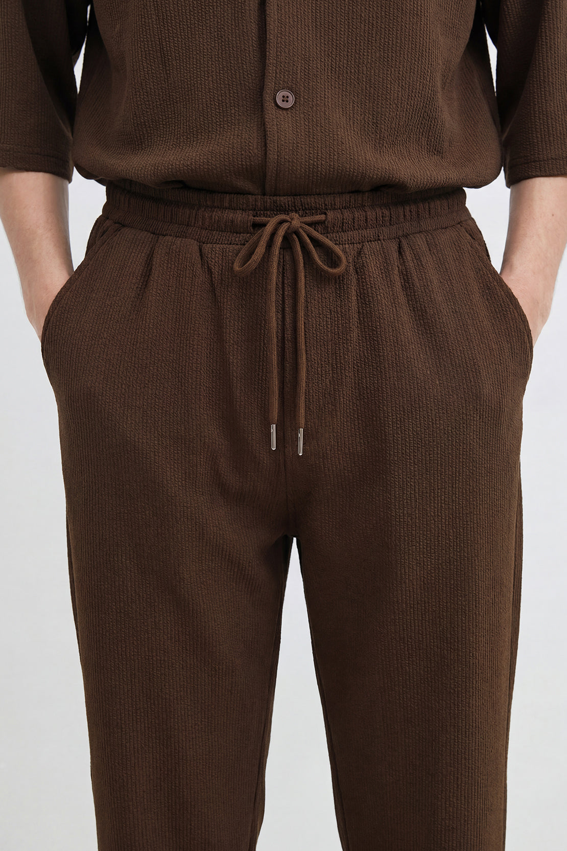 KOKO Craft Knit Straight Fit Pants – Brown
