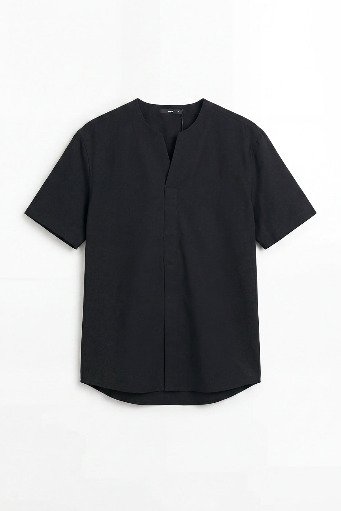 KOKO Air Linen V-Neck T-Shirt – Black