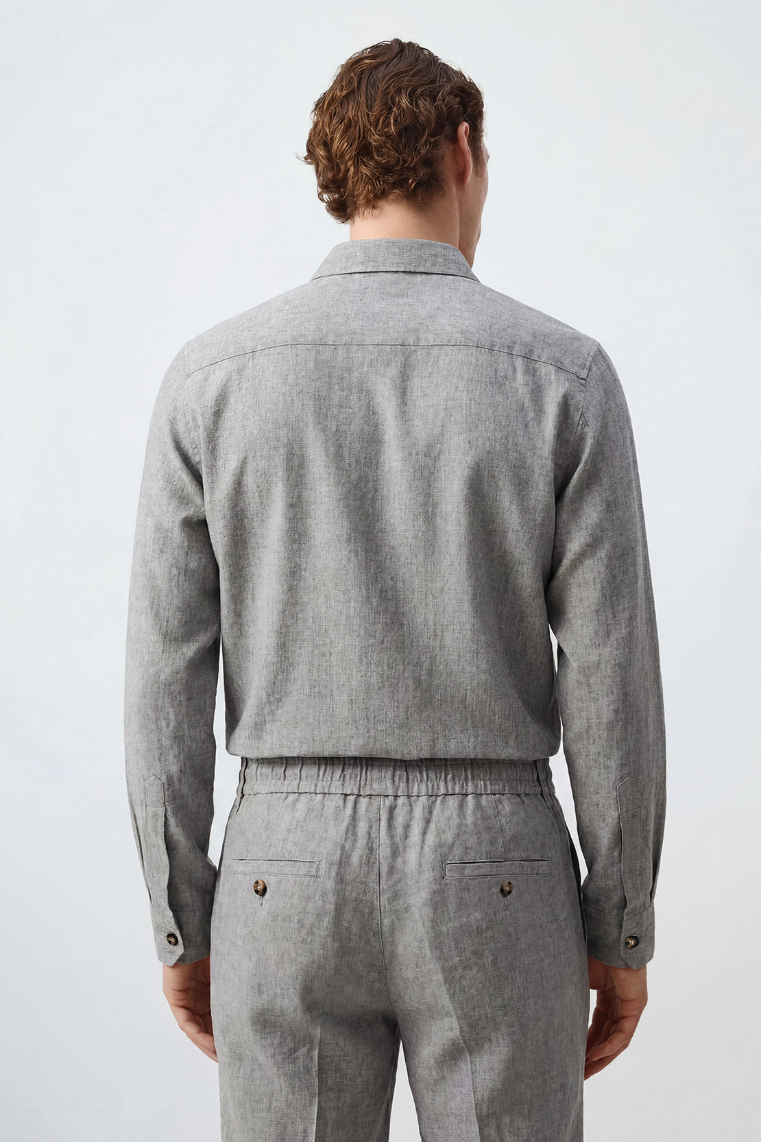 KOKO Linen Button-Down Shirt – Grey