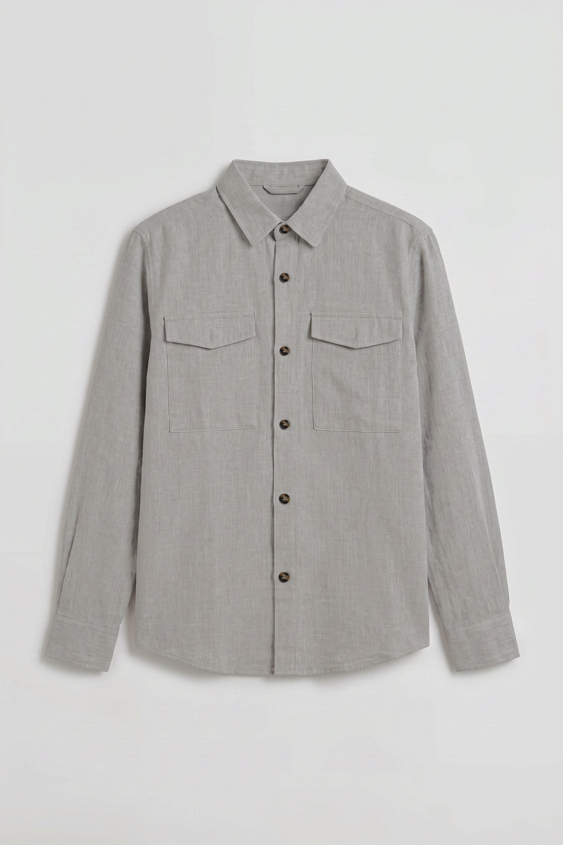KOKO Linen Button-Down Shirt & Drawstring Relaxed Trouser – Grey