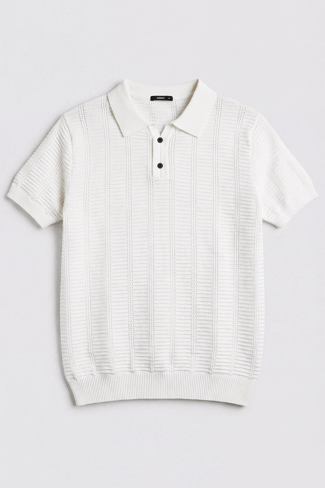 KOKO Sculpted Knit Polo – white