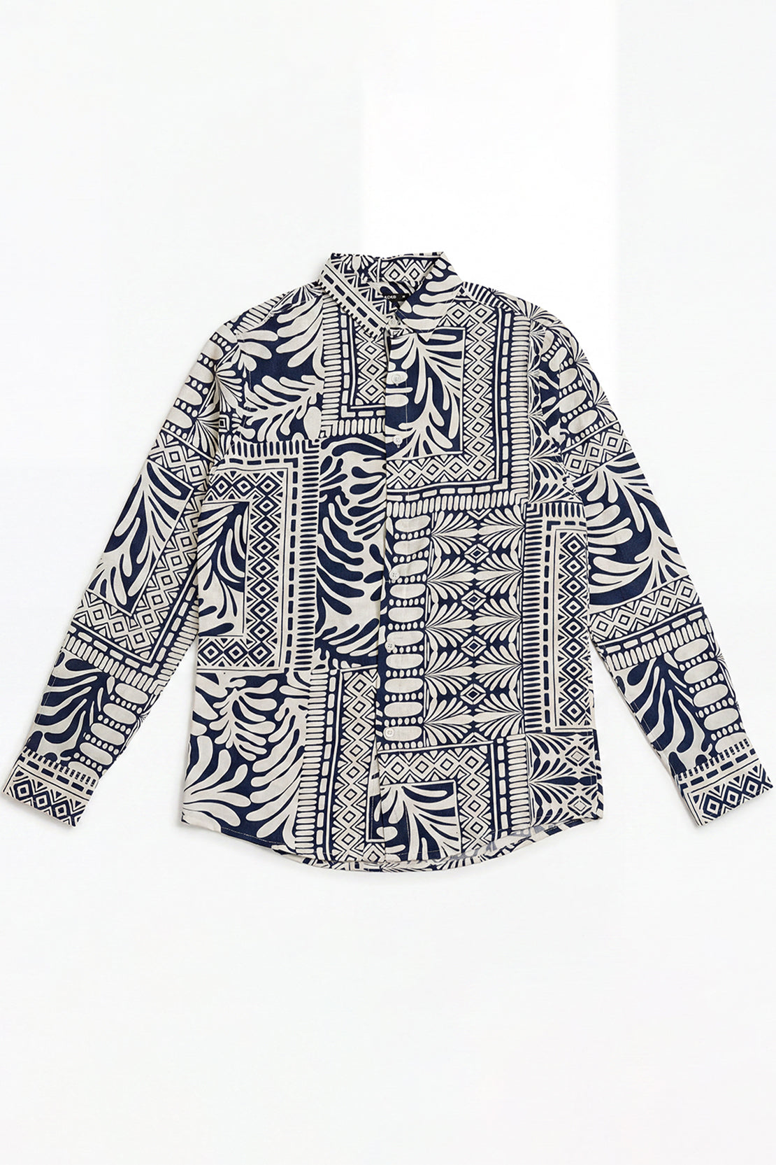 KOKO Linen Blend Button-Down Shirt – Navy