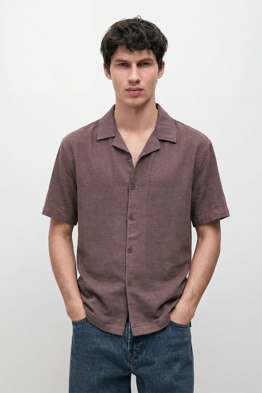 KOKO Air Loome Button-Down Shirt – Brown