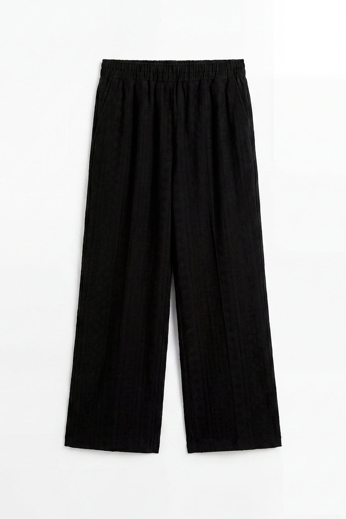 KOKO Nova Knit Ruffled Sleeve Top & Pleated Pants – Black