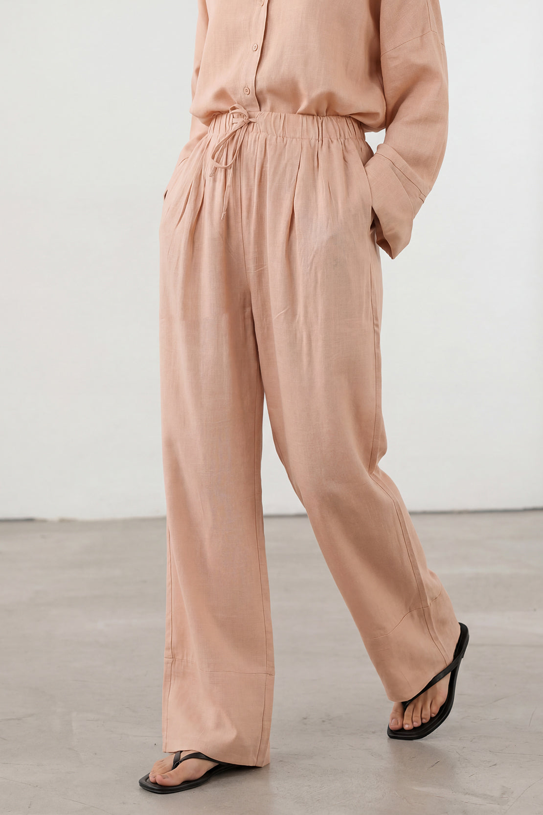 KOKO Linen Blend Relaxed Pants – Pink