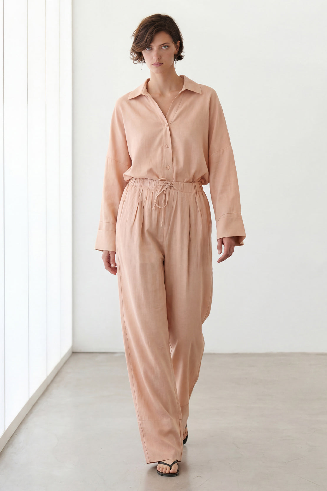 KOKO Linen Blend Relaxed Pants – Pink