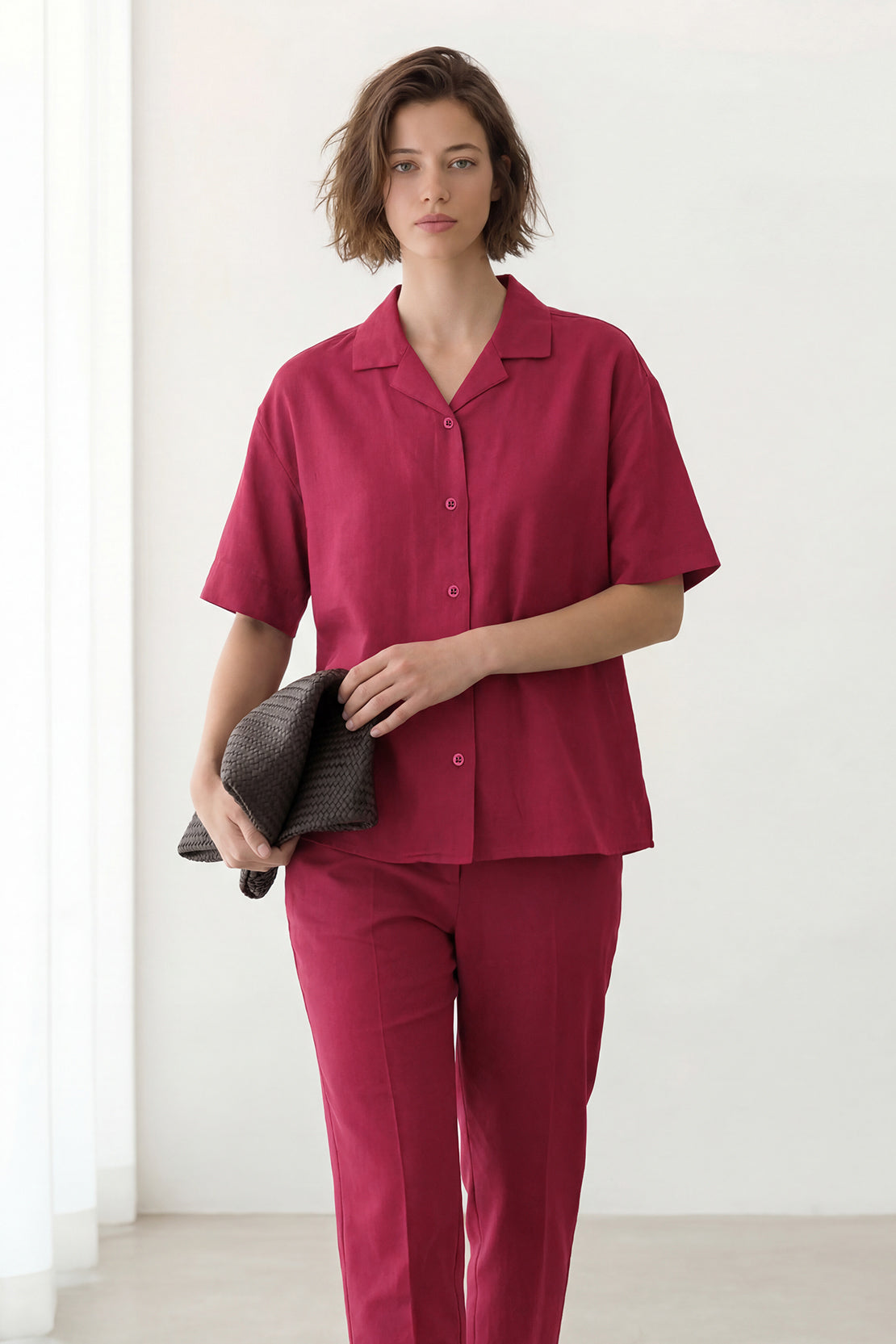 KOKO Looma Linen Relaxed Shirt – Red