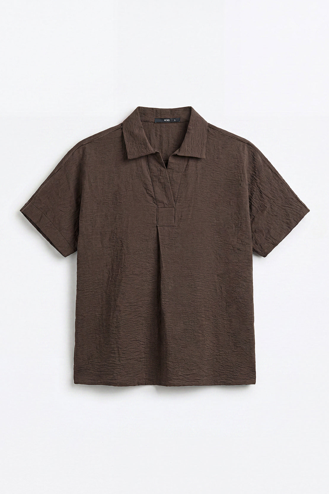 KOKO Cloud Muslin V-Neck Shirt & Relaxed Pants – Brown