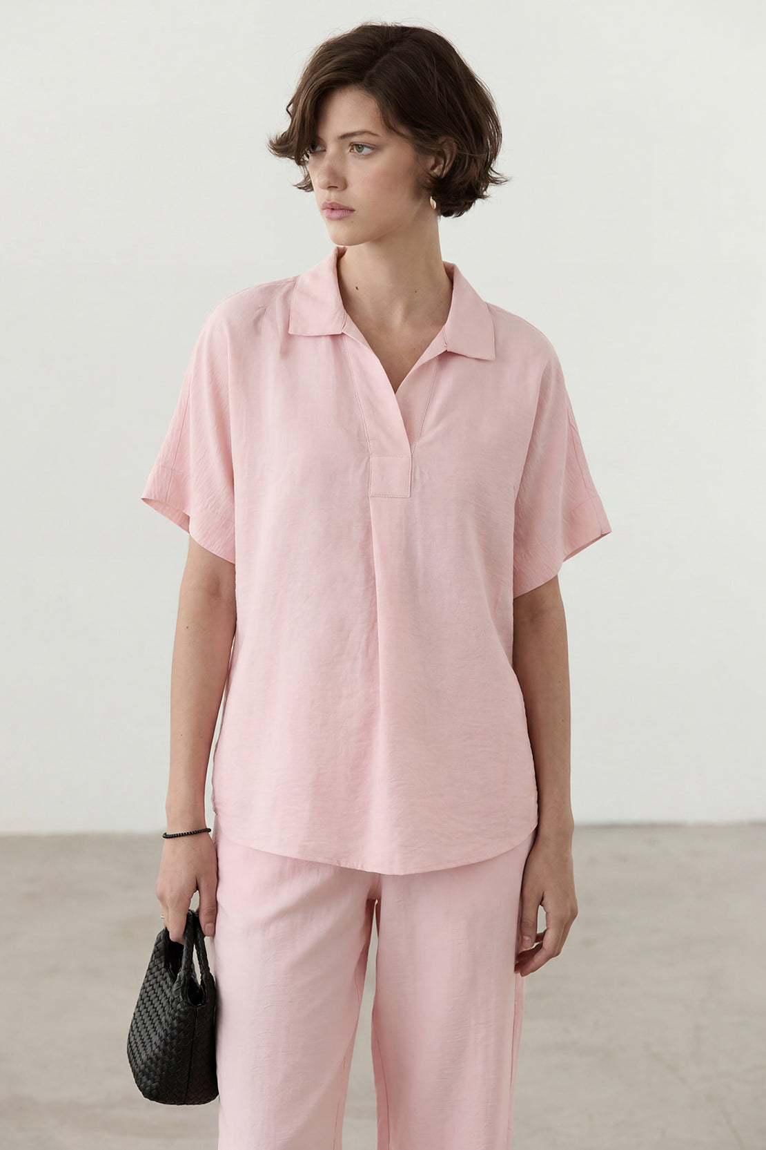 KOKO Cloud Muslin V-Neck Top & Relaxed Pants – Pink