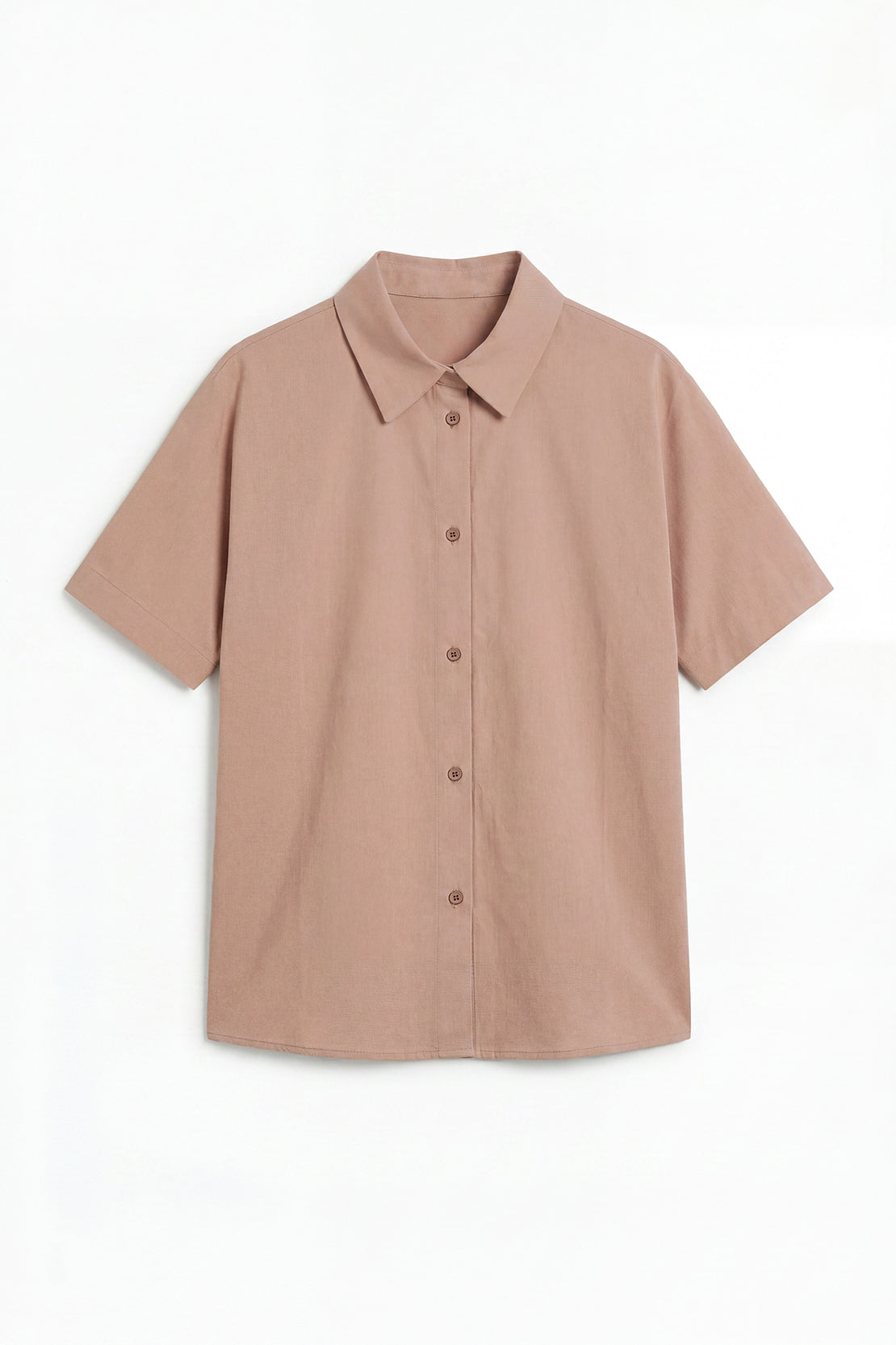 KOKO Air Woven Button-Down T-Shirt – Peach Beige