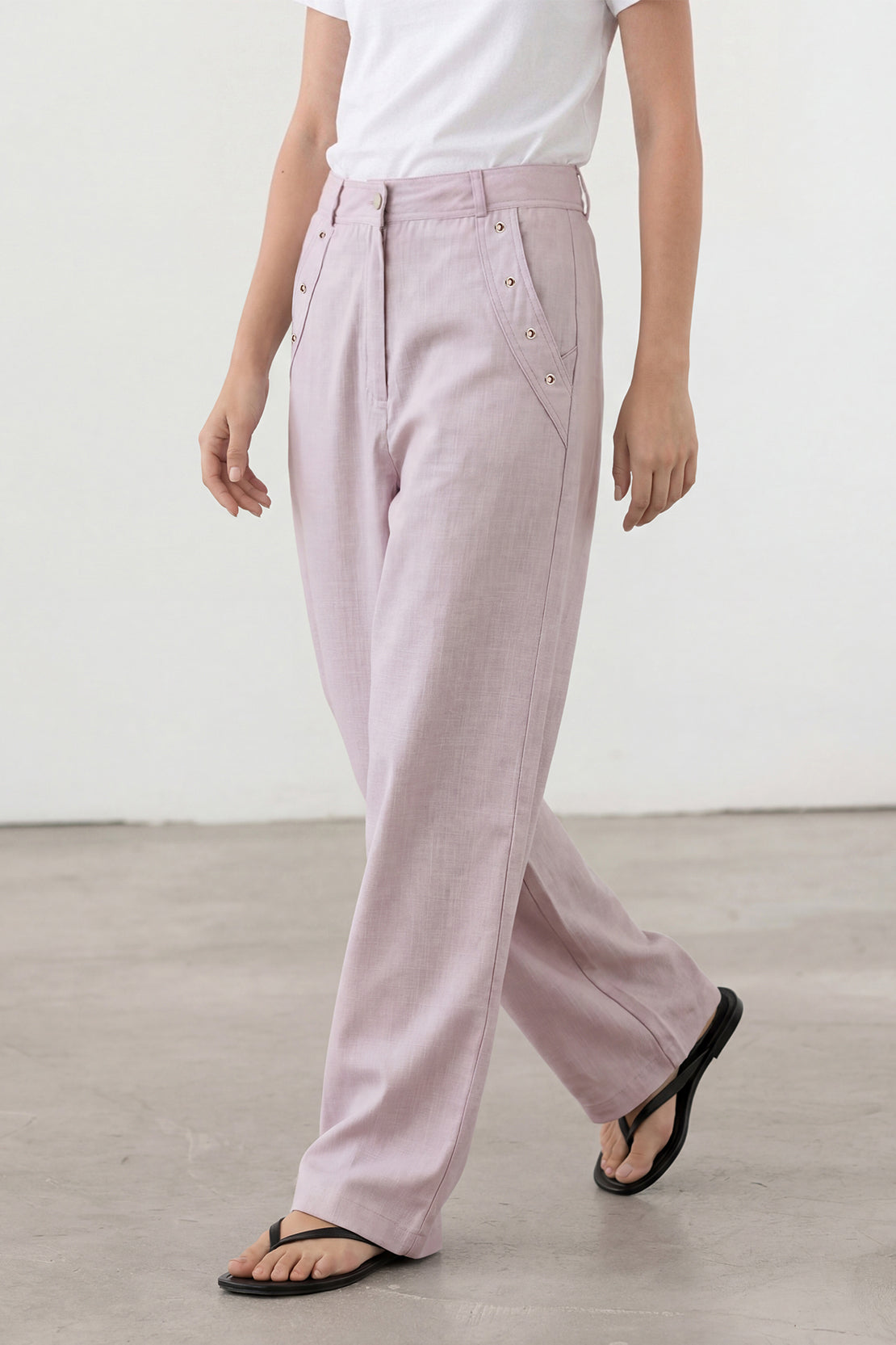 KOKO Structured Linen Zip-Up Top & Bottom – Lavender