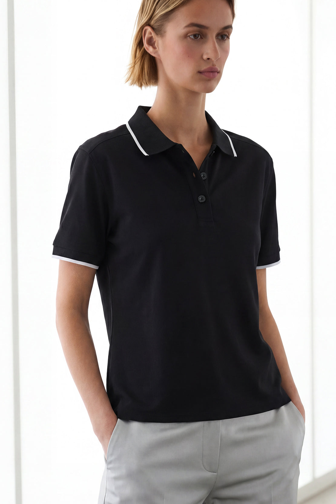 KOKO Air Knit Classic Polo – Black