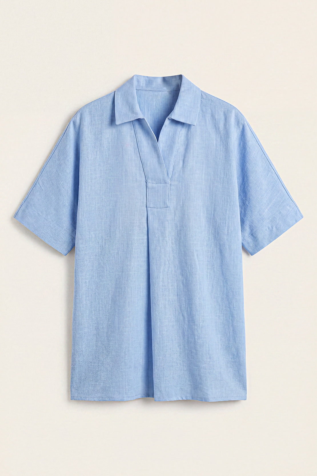KOKO Linen Blend Co-ord Top & Co-ord Bottom – Light Blue
