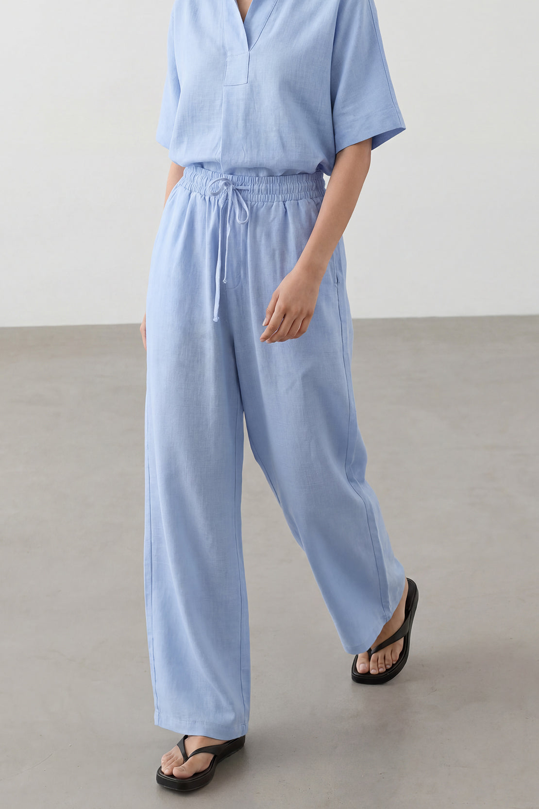 KOKO Linen Blend Co-ord Bottom – Light Blue