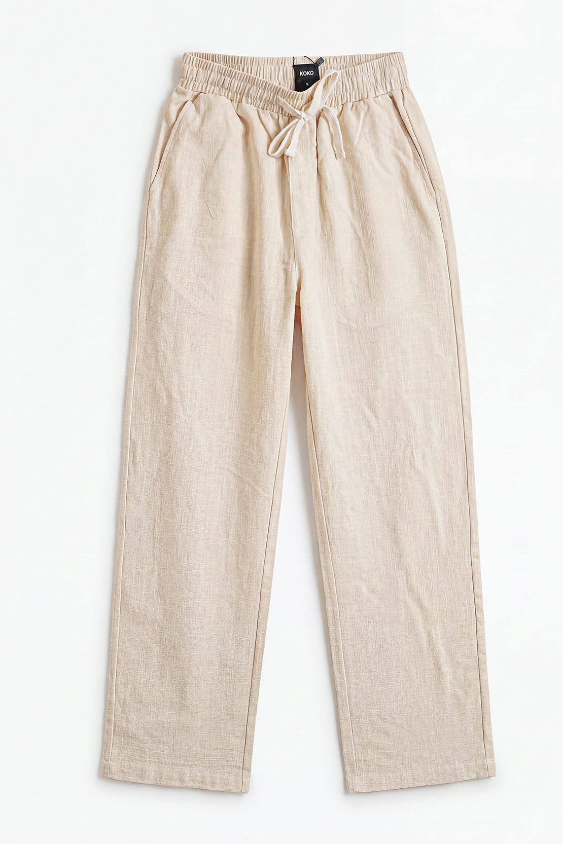 KOKO Linen Blend Wide-Leg Bottom – Apricot