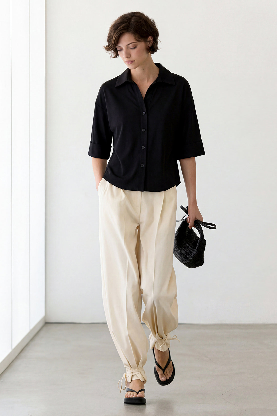 KOKO Cloud Canvas Button-Down Shirt – Black