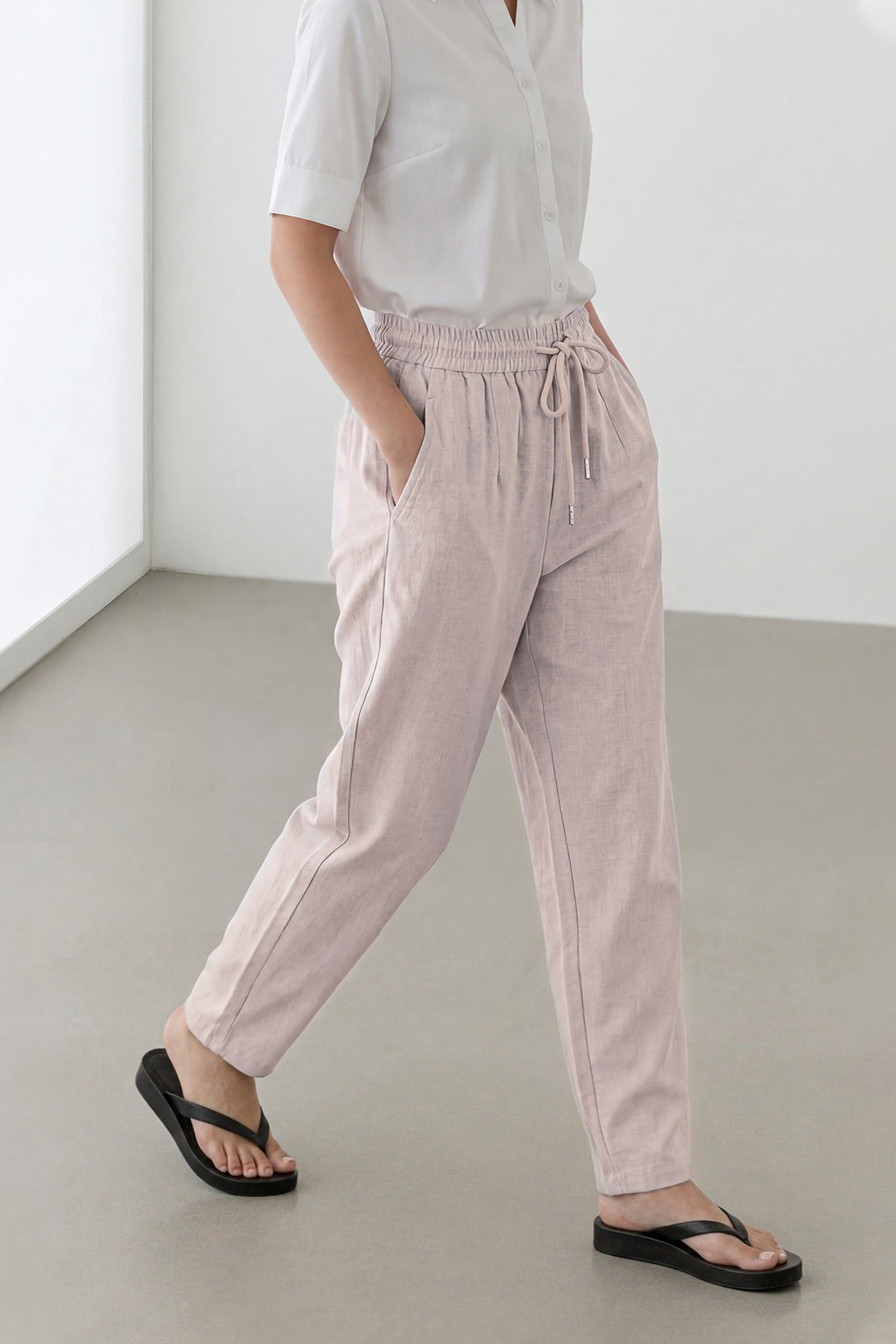 KOKO Cloud Linen Relaxed Fit Pants – Light Pink