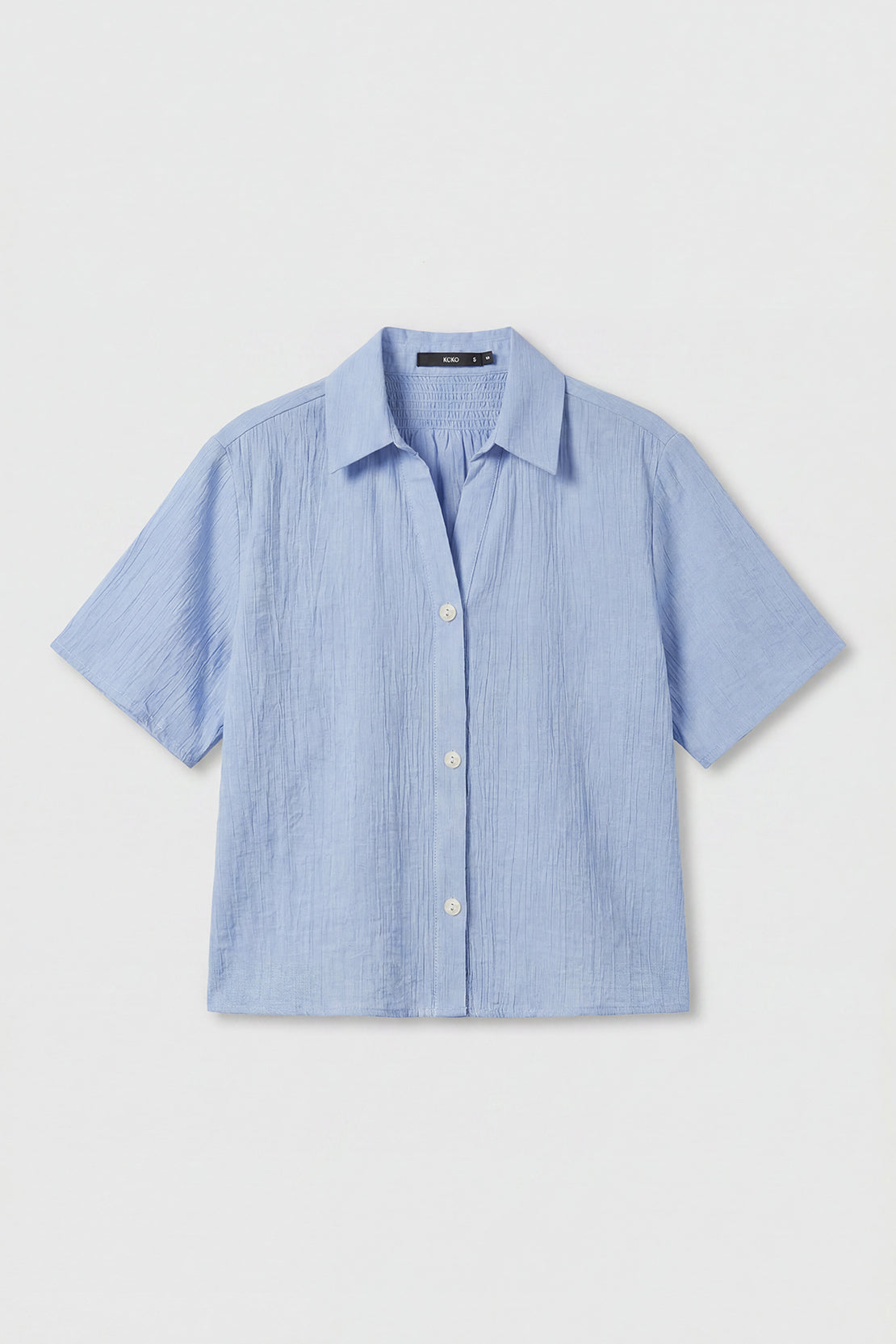 KOKO Aura Soft Button-Down Top – Light Blue