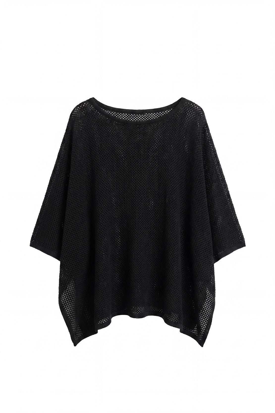 KOKO Mesh Knit Relaxed Top – Black