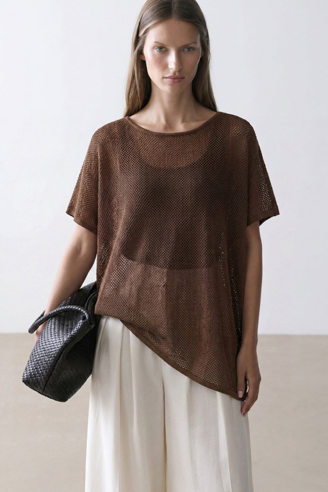 KOKO Mesh Knit Relaxed Top – Coffee