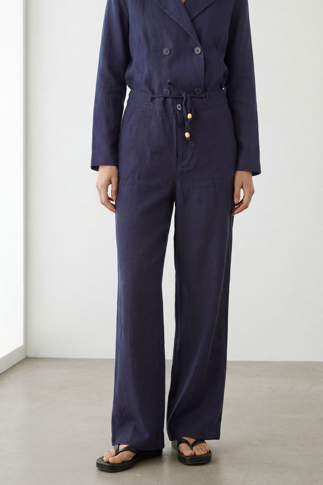 KOKO Linen Relaxed Pants – Navy