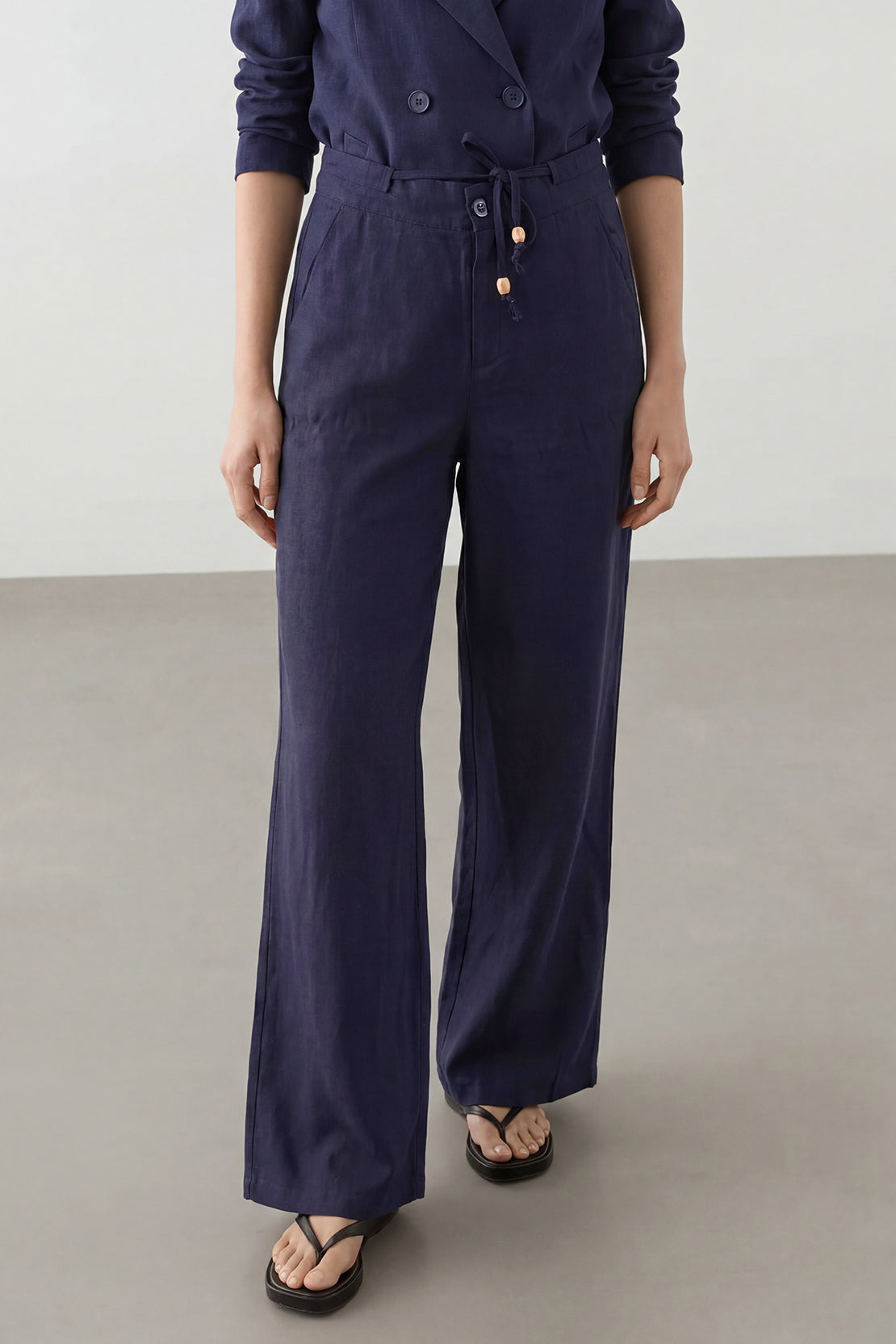 KOKO Linen Relaxed Pants – Navy