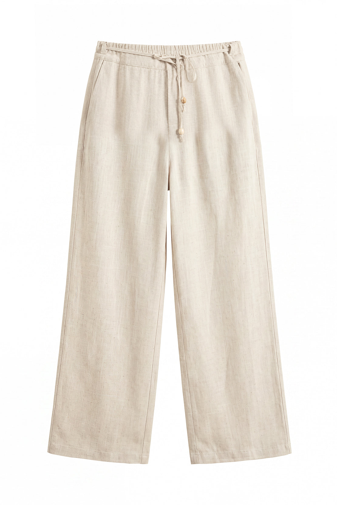 KOKO Linen Structured Top & Straight Leg Pants – Beige