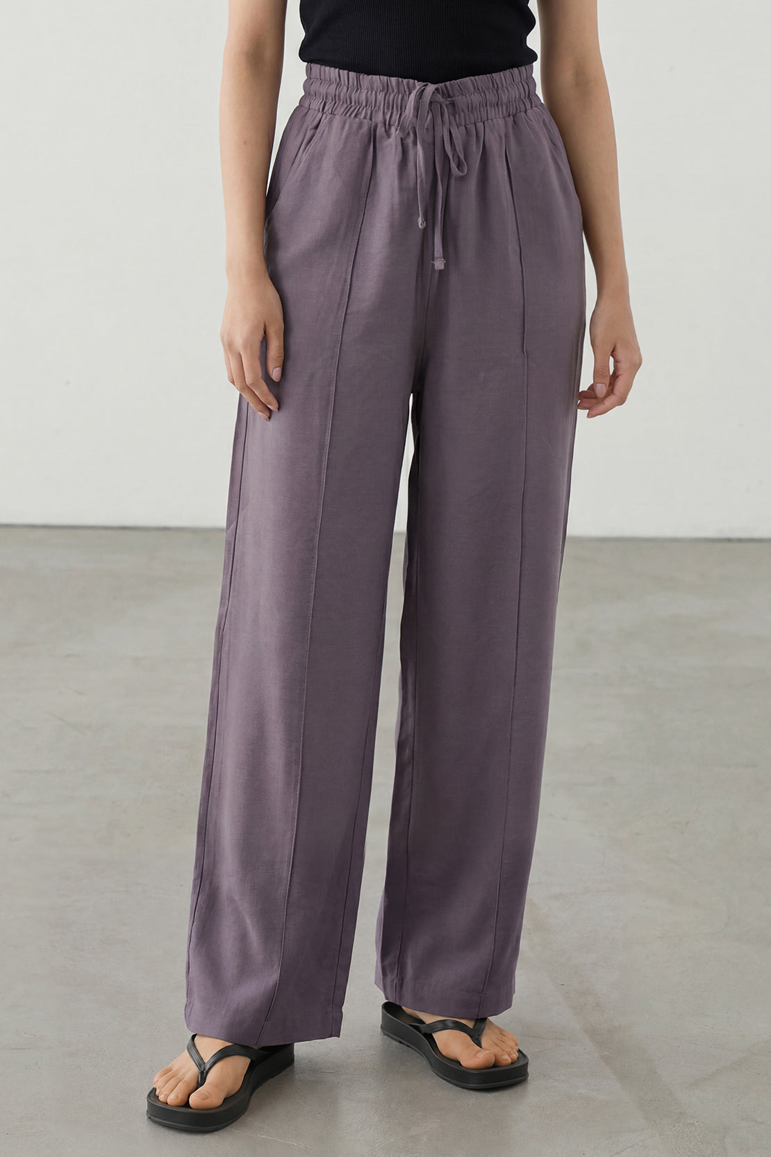 KOKO Nova Tie-Neck Top & Relaxed Trousers – Grey