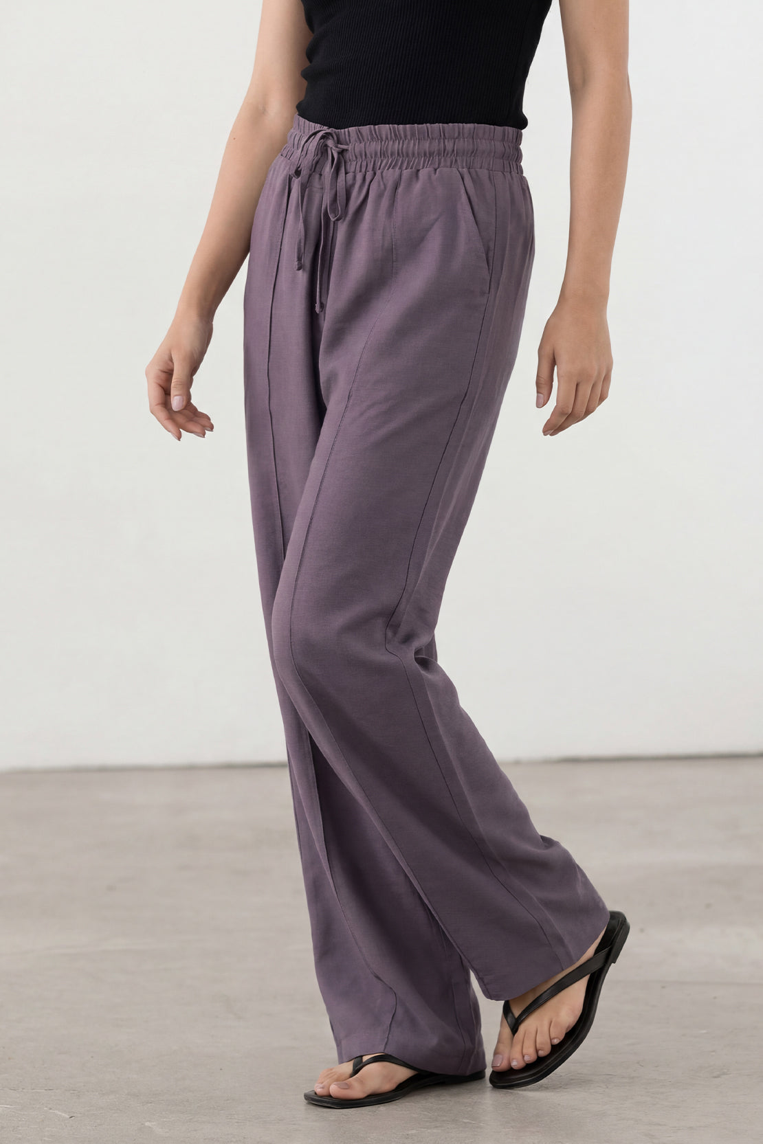 KOKO Nova Tie-Neck Top & Relaxed Trousers – Grey