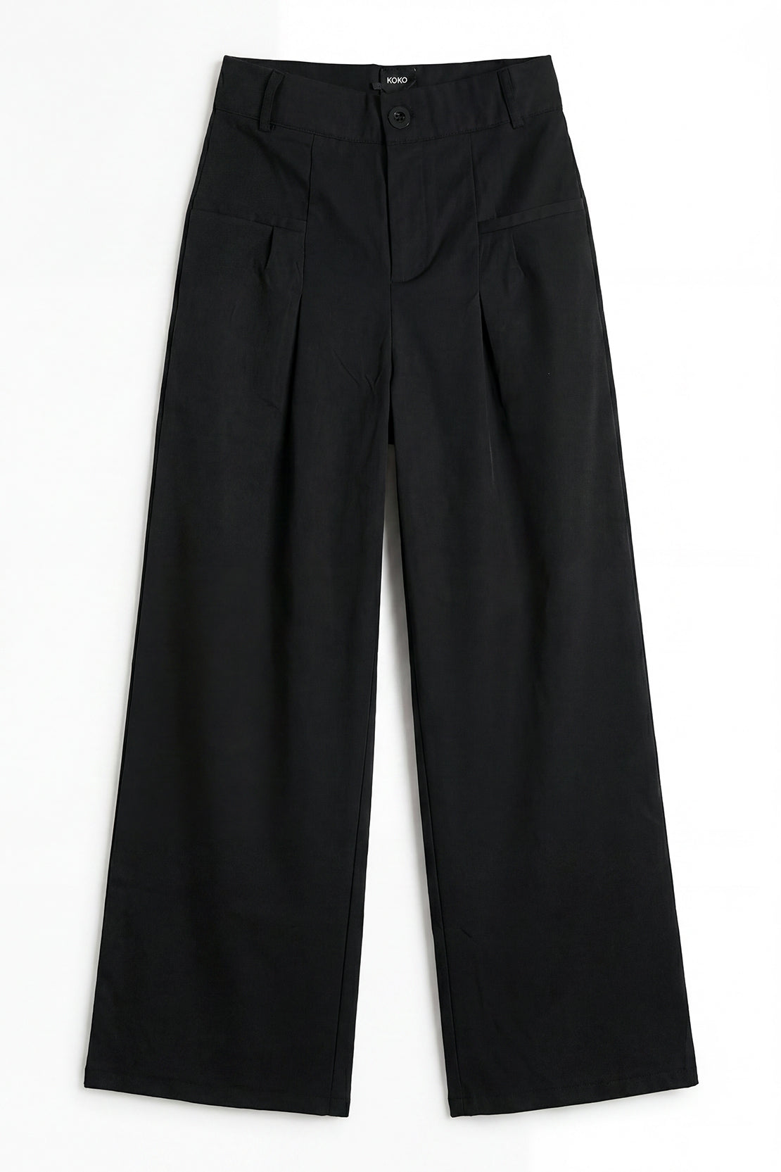 KOKO Smooth Weave Wide-Leg Trouser – Black