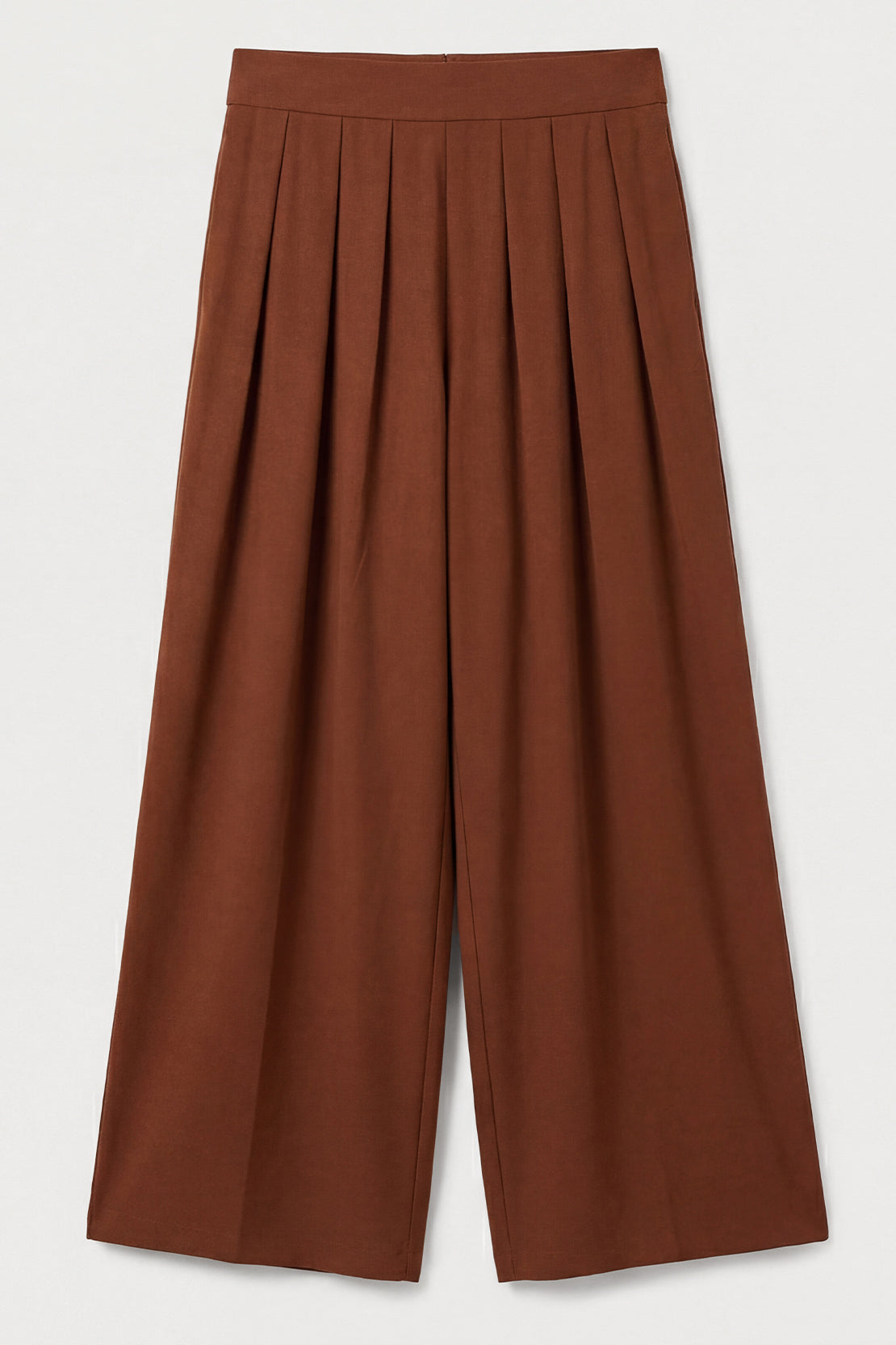 KOKO Modal Roma High-Waist Pleated Trouser – Brown