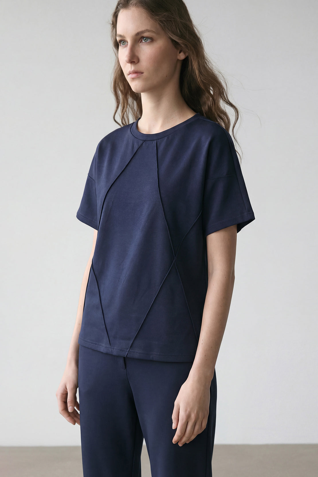 KOKO Modal Seam Detail Top – Navy