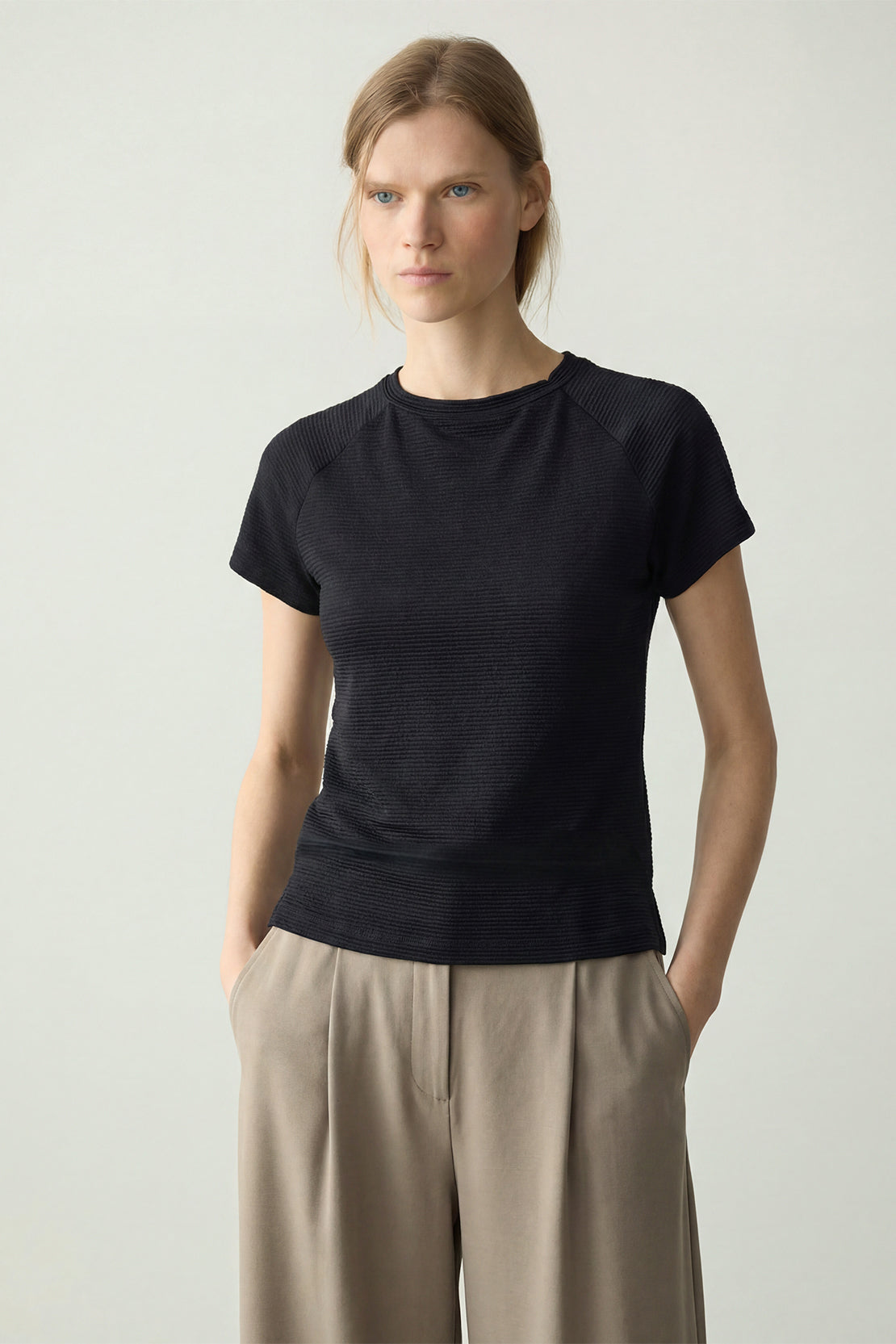 KOKO Textured Knitted Top – Black