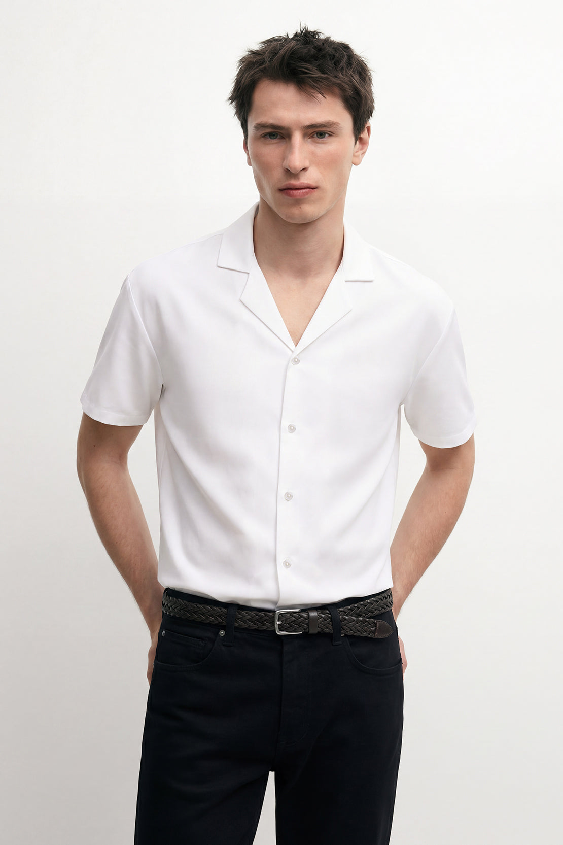 KOKO Pure Ease Relaxed Half-Sleeve Shirt – White