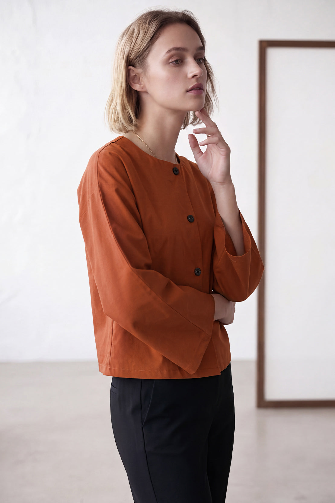 KOKO Air Teck Button Front Shirt – Brown
