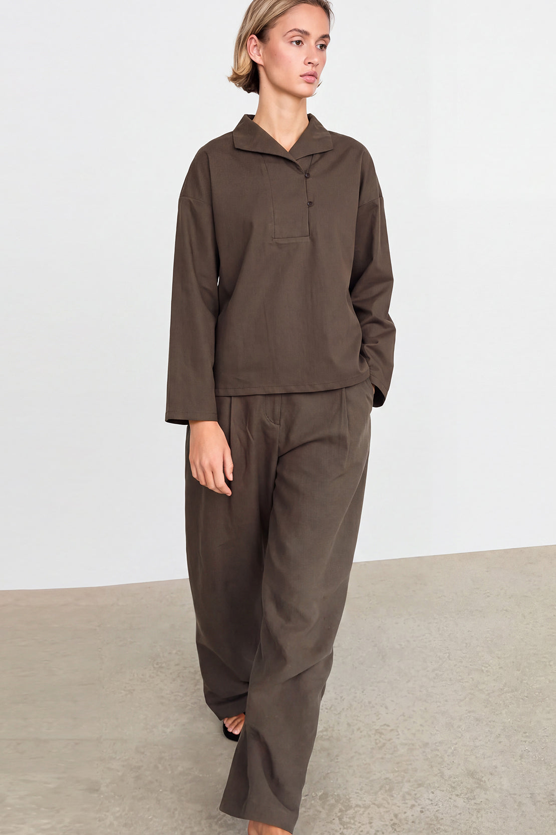 KOKO Air Teck Collared Shirt – Brown