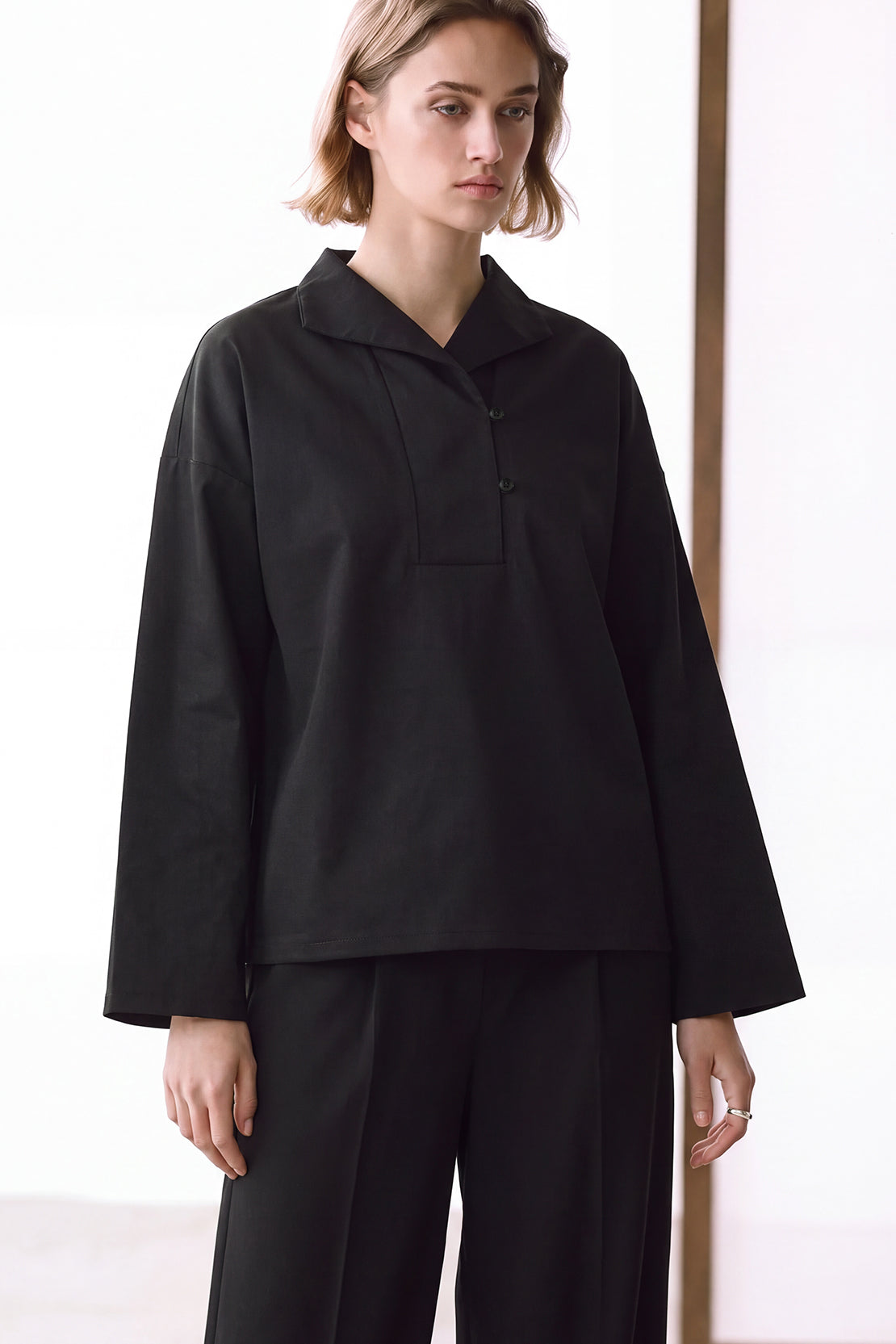 KOKO Air Teck Collared Shirt – Black