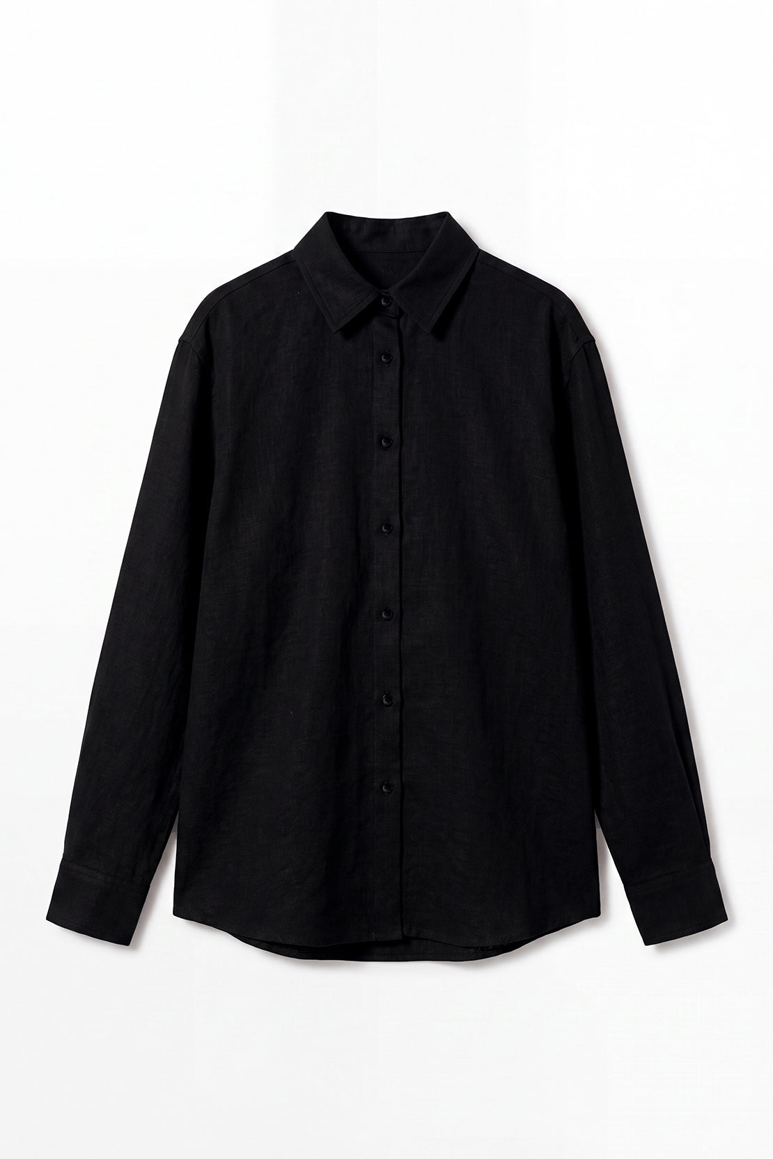KOKO Plain Linen Shirt – Black