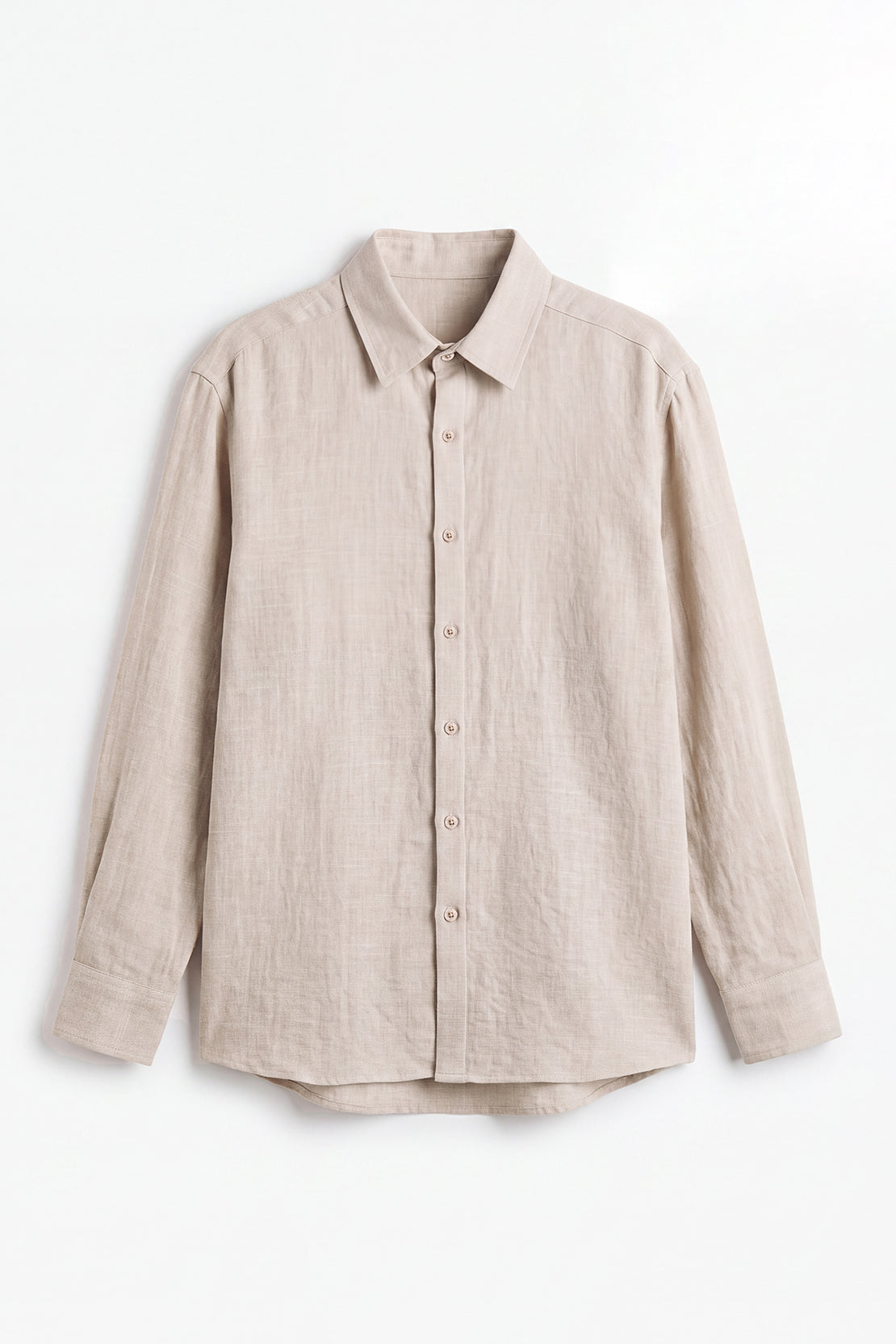 KOKO Plain Linen Shirt – Beige