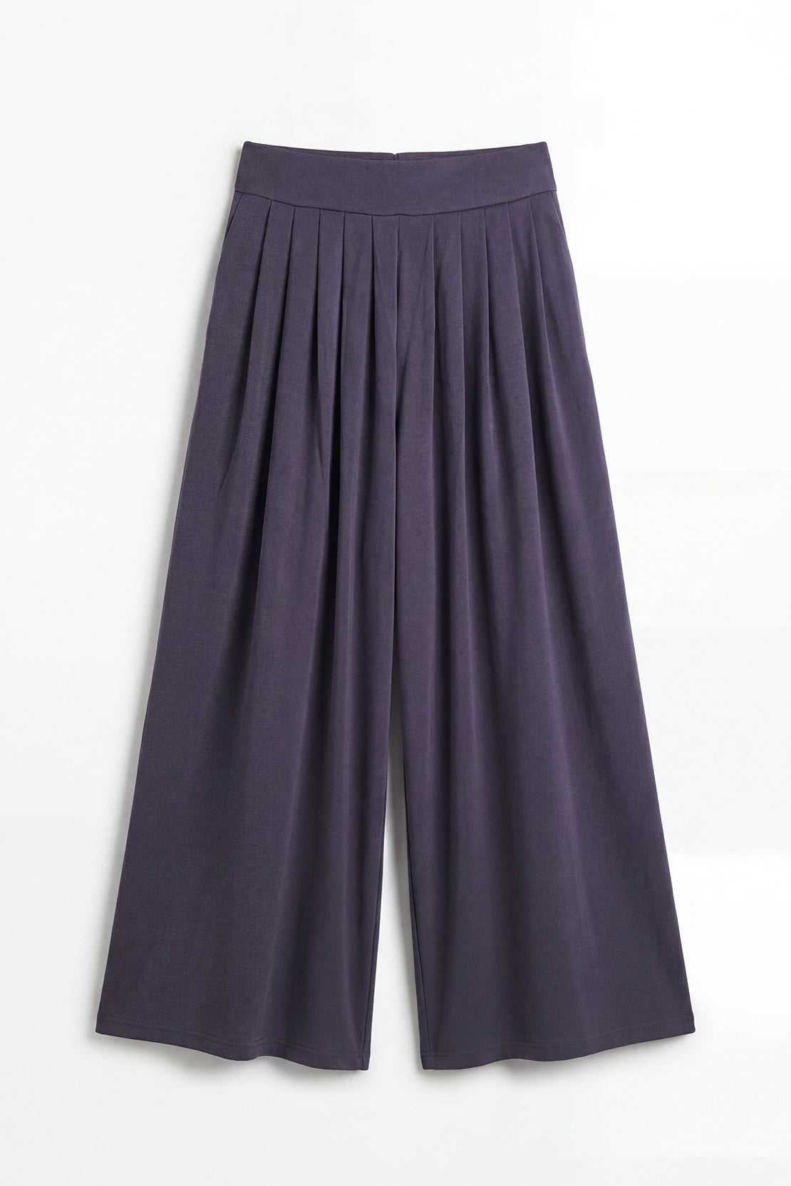 KOKO Modal Blend Pleated Wide-Leg Pants – Lavender grey