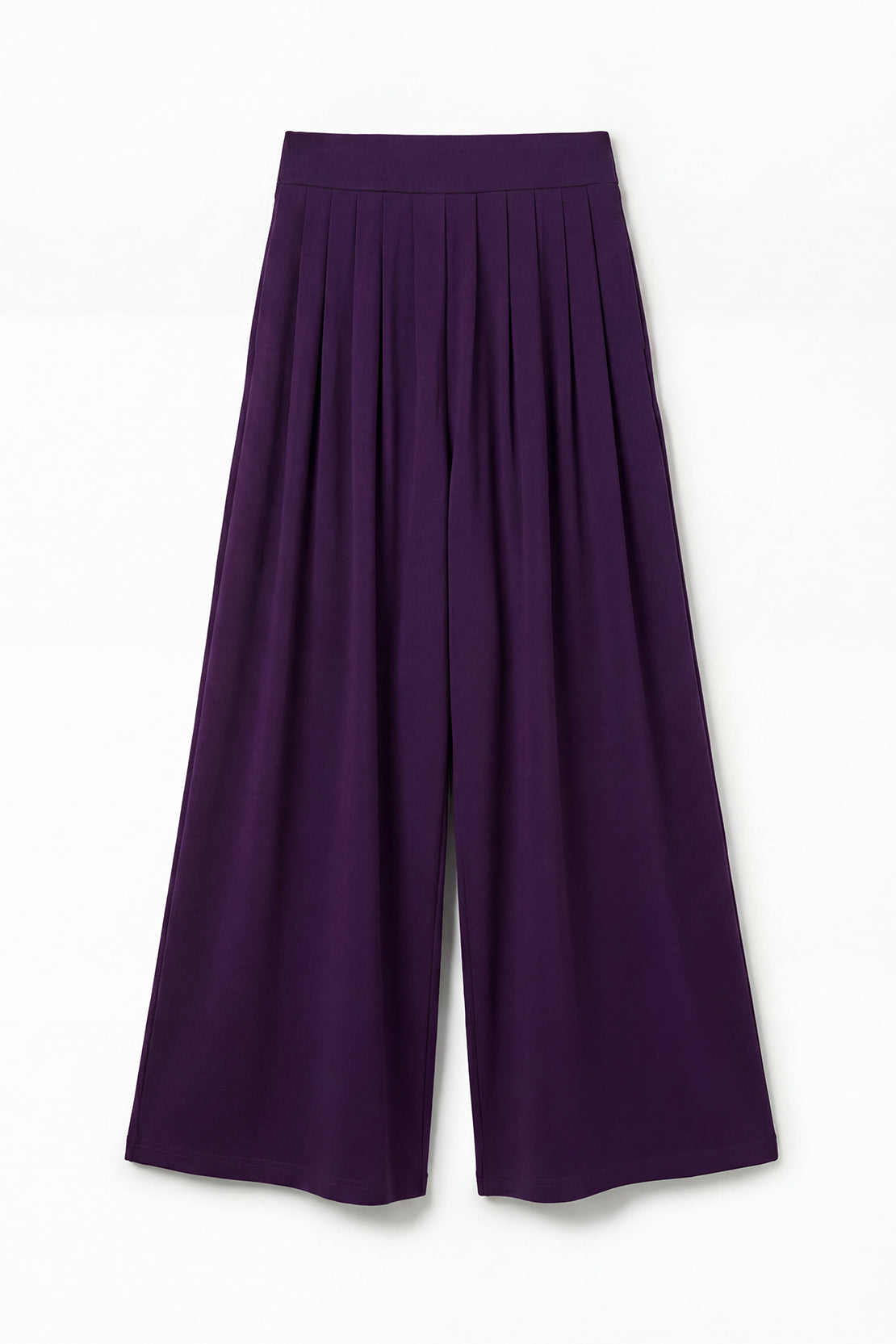 KOKO Modal Blend Pleated Wide-Leg Pants – Berry