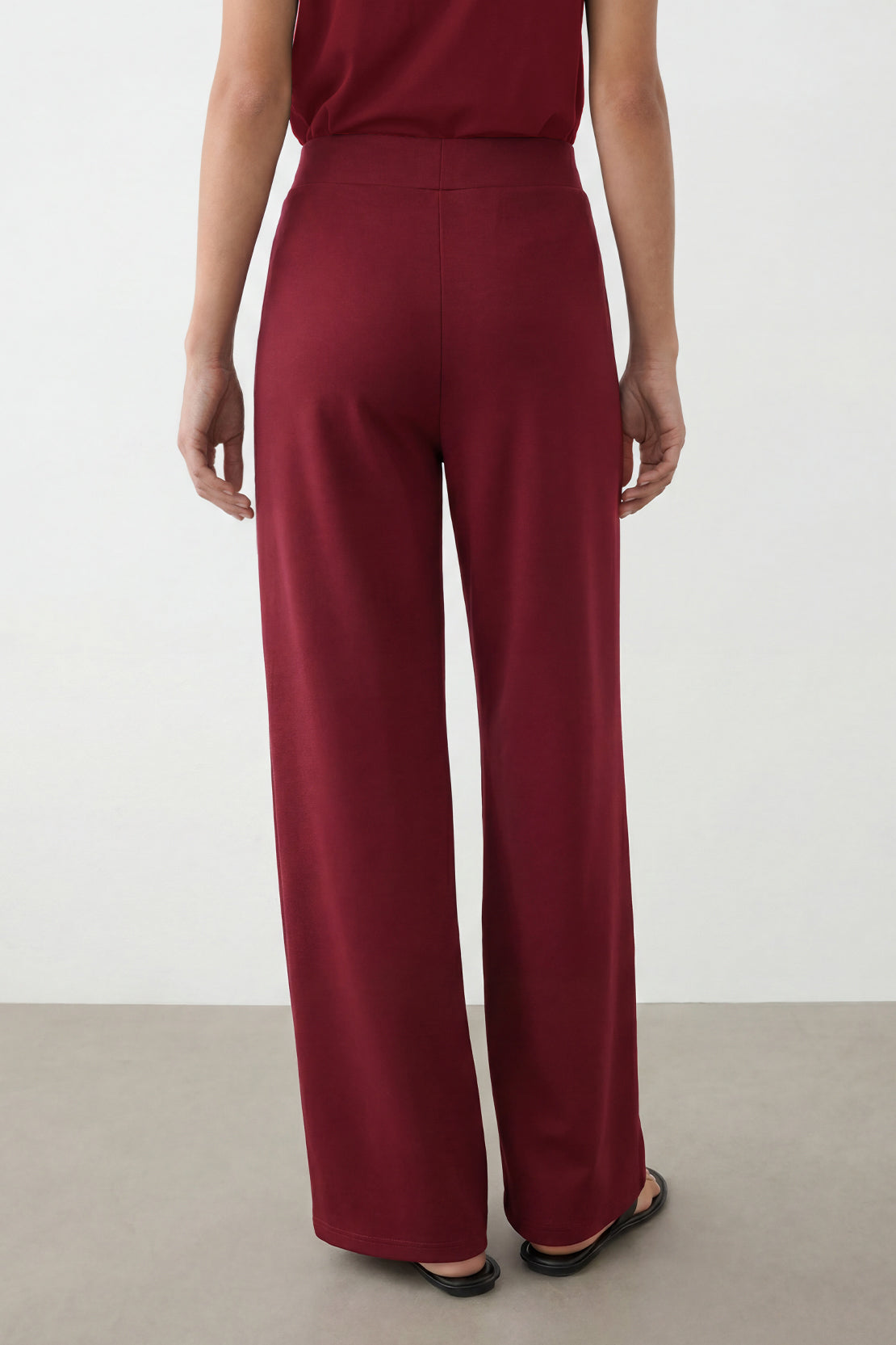 KOKO Modal Blend Wide Leg Pants – Maroon