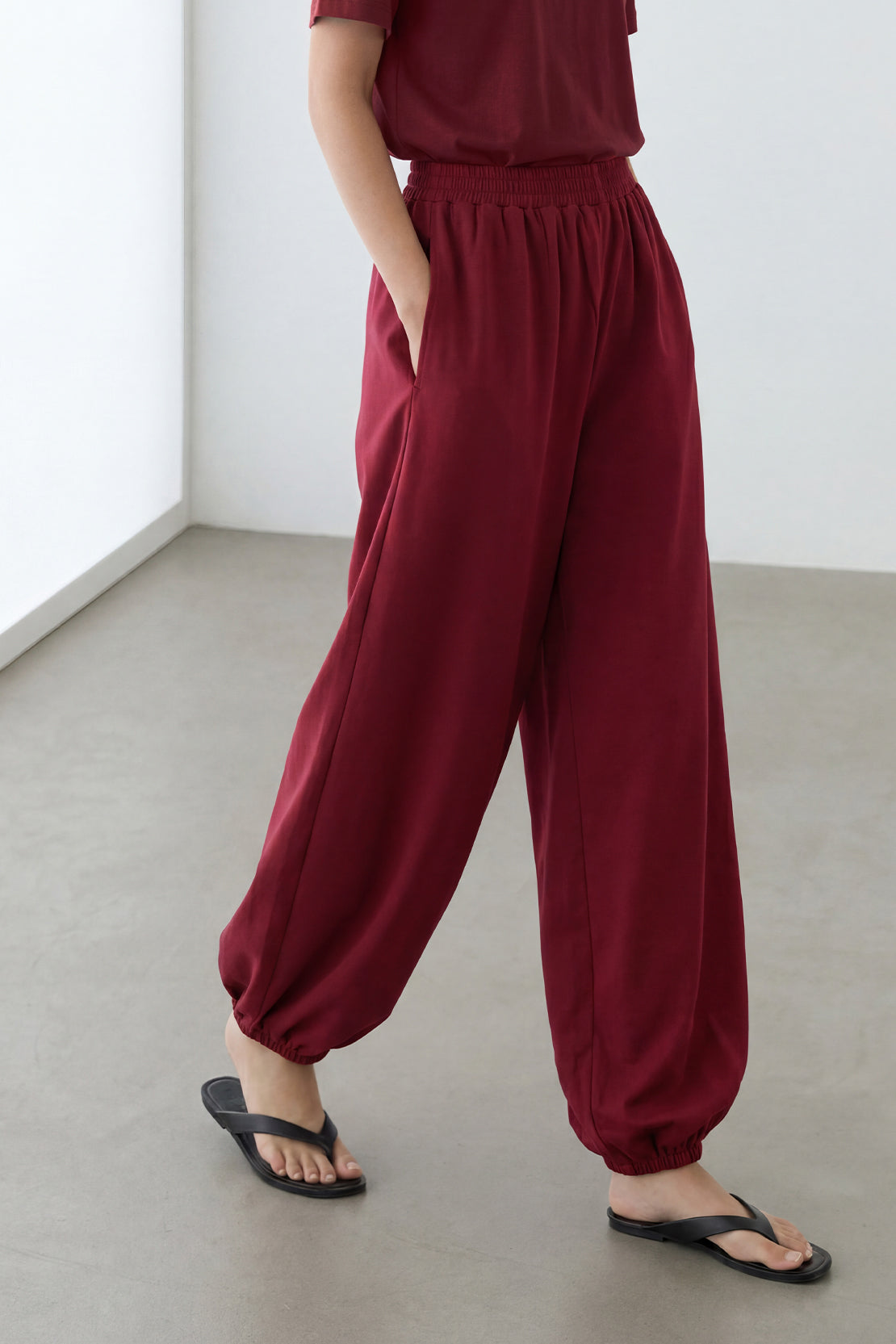 KOKO Modal Blend Balloon Pants – Maroon