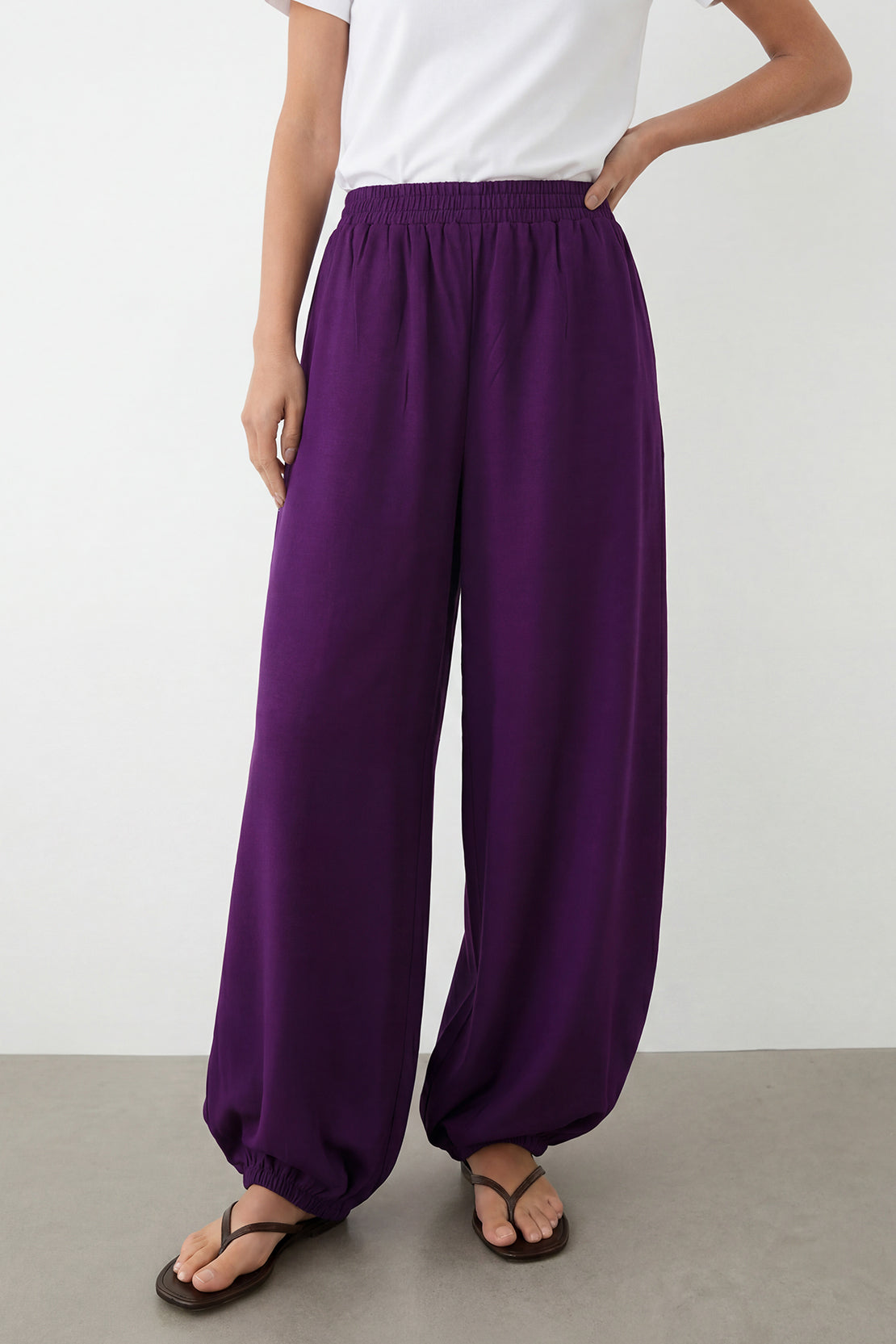 KOKO Modal Blend Balloon Pants – Purple