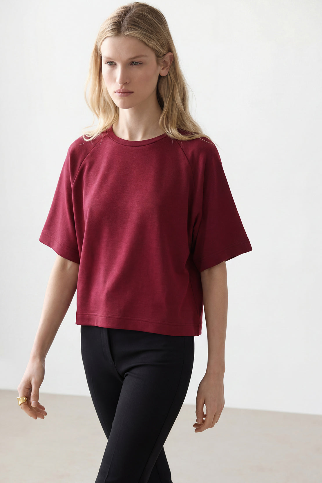 KOKO Modal Blend Relaxed Fit Top – Maroon