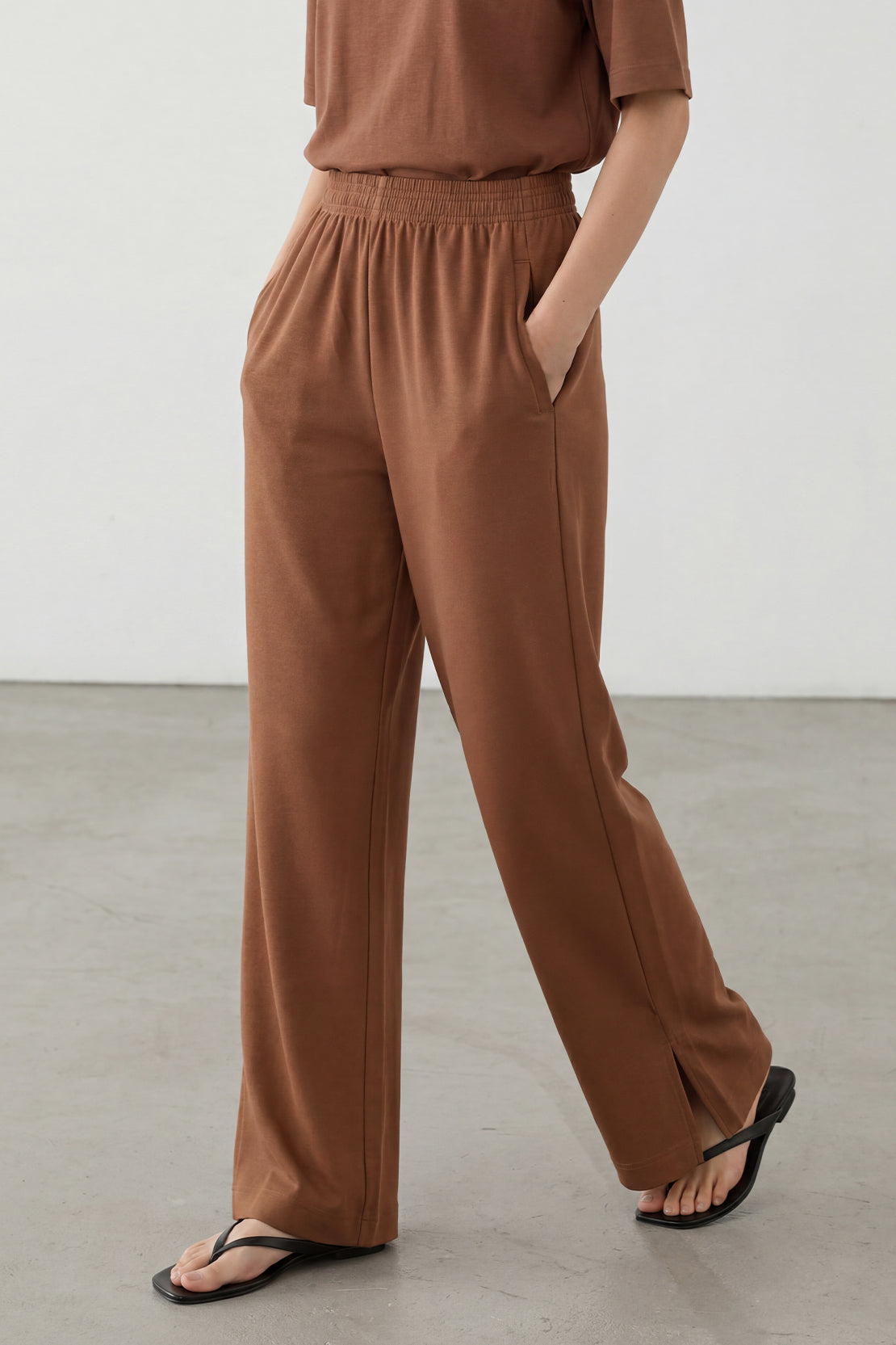 KOKO Modal Blend Wide-Leg Bottom – Caramel